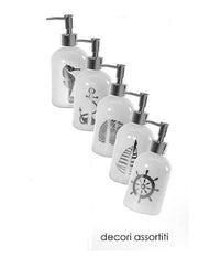 Portasapone Liquido Dosatore Silver 450 Ml 8x18cm Vetro Decori Assortiti 775666         