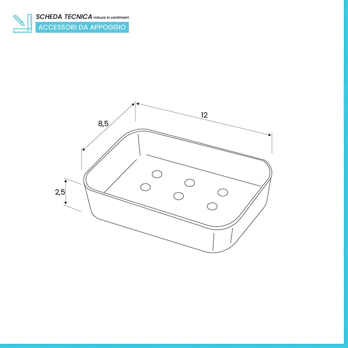 Portasapone Moderno in Plastica Bianco da Appoggio Star