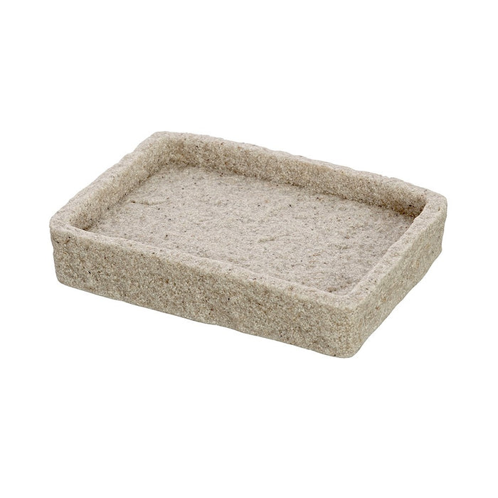Portasapone Moderno In Resina Beige D Appoggio Effetto Pietra