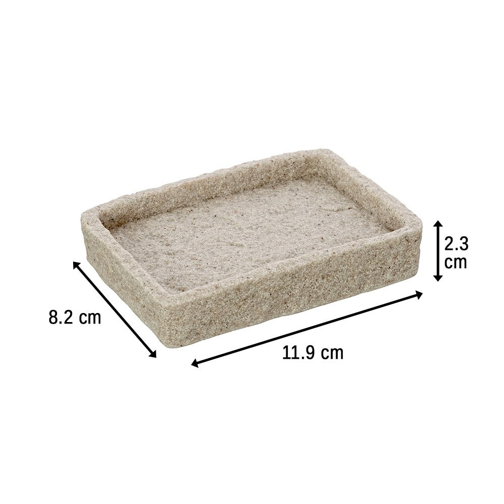 Portasapone Moderno In Resina Beige D Appoggio Effetto Pietra