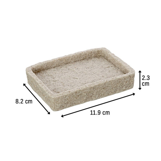 Portasapone Moderno In Resina Beige D Appoggio Effetto Pietra