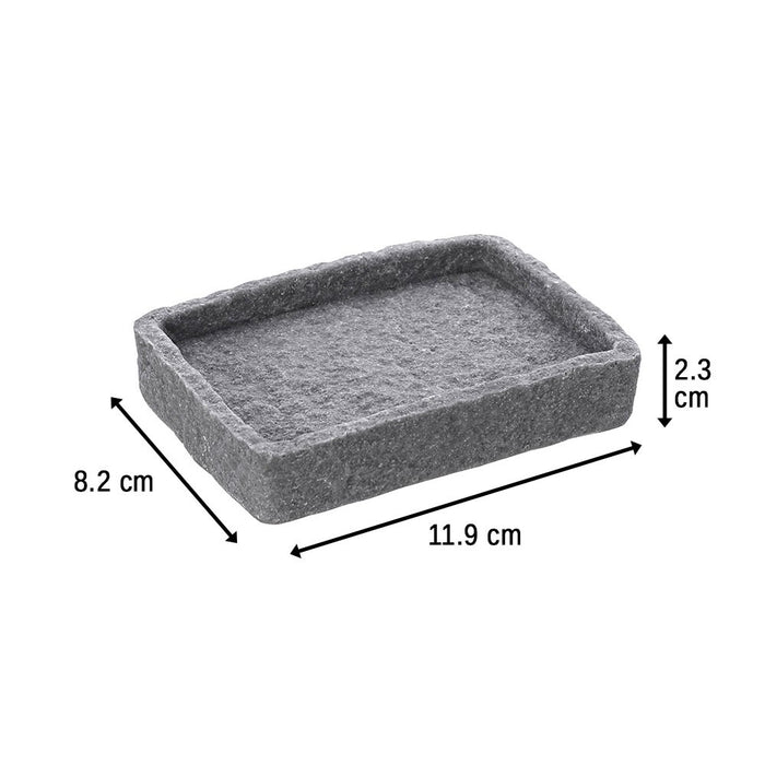 Portasapone Moderno In Resina grigio D Appoggio Effetto Pietra