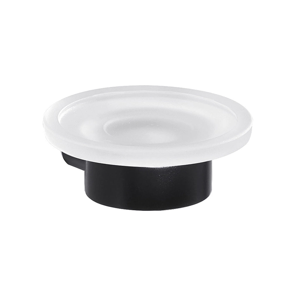 Portasapone a muro Gedy in vetro satinato e ottone nero opaco | Pirenei