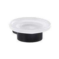 Portasapone a muro Gedy in vetro satinato e ottone nero opaco | Pirenei