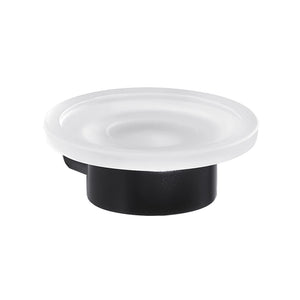 Portasapone a muro Gedy in vetro satinato e ottone nero opaco | Pirenei