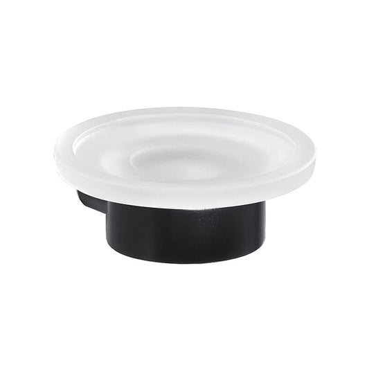 Portasapone a muro Gedy in vetro satinato e ottone nero opaco | Pirenei