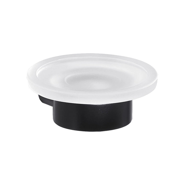 Portasapone a muro Gedy in vetro satinato e ottone nero opaco | Pirenei