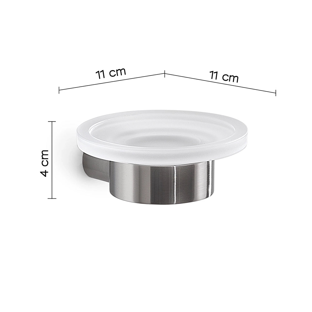 Portasapone a muro Gedy in vetro satinato e ottone spazzolato | Pirenei