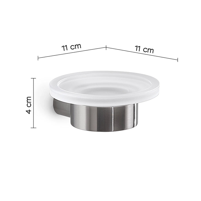 Portasapone a muro Gedy in vetro satinato e ottone spazzolato | Pirenei