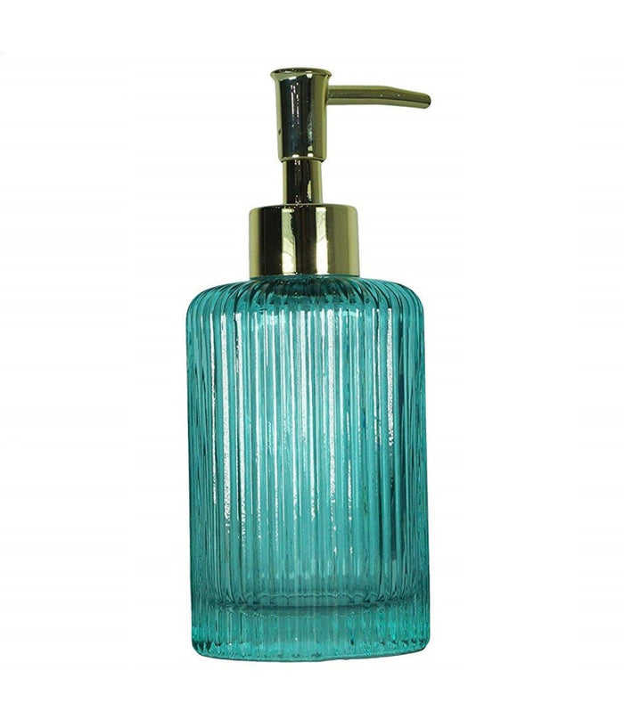 Trade Shop - Portasapone Porta Sapone Cilindrico Righe Verde  10365 Trama Vetro Sapone -