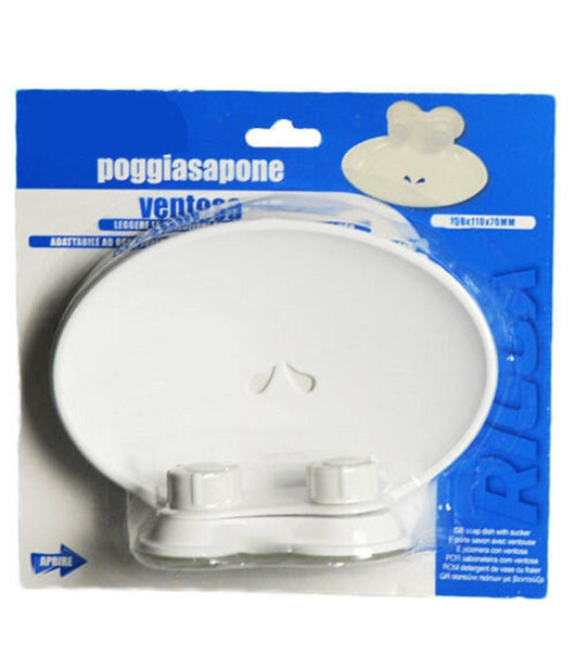 Portasapone Portasaponetta Accessorio Bagno Attacco A Ventosa Bianco         