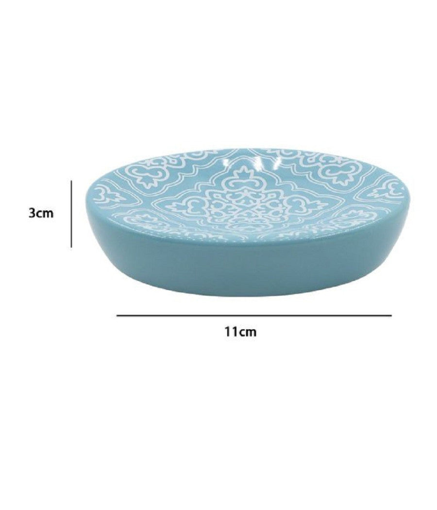 Portasapone Saponetta Accessorio Arredo Bagno Azzurro Con Maioliche 11x3cm 87023         