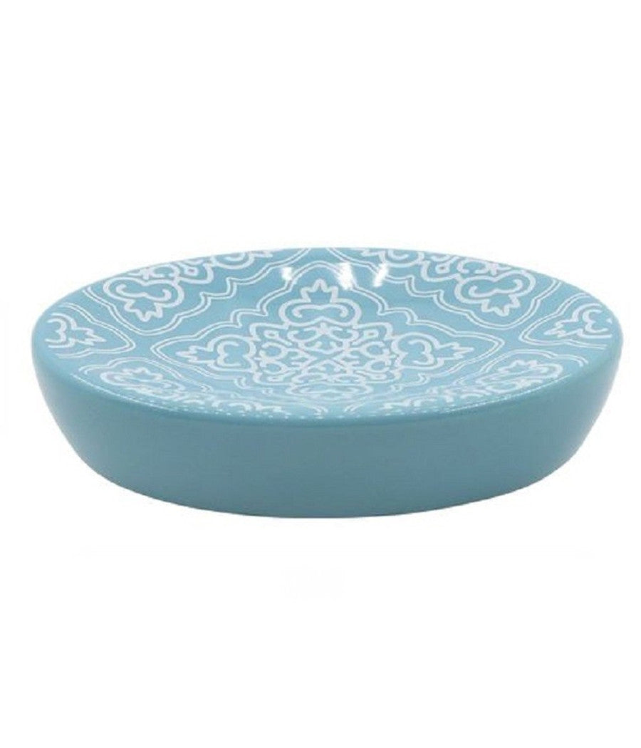 Portasapone Saponetta Accessorio Arredo Bagno Azzurro Con Maioliche 11x3cm 87023         