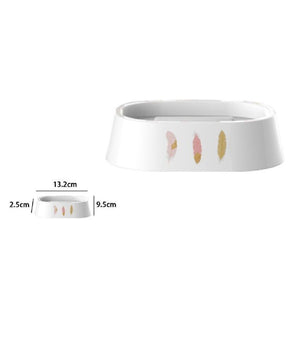 Portasapone Saponetta Accessorio Bagno Bianco Con Piume In Plastica 13.2cm 69801         