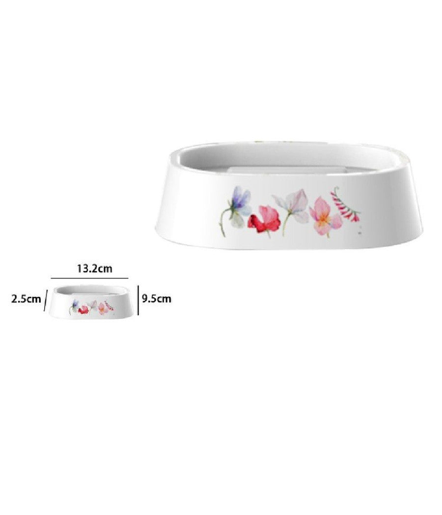 Portasapone Saponetta Accessorio Bagno Bianco In Plastica 13.2cm Con Fiori 69925         