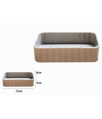 Portasapone Saponetta Bagno Rettangolare Tortora Rigato Accessorio Arredo 79192         