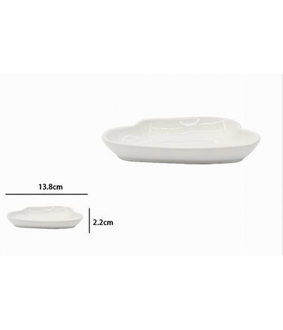 Portasapone Saponetta Ceramica Bianco Forma Nuvola Bagno Accessorio Arredo 79938         
