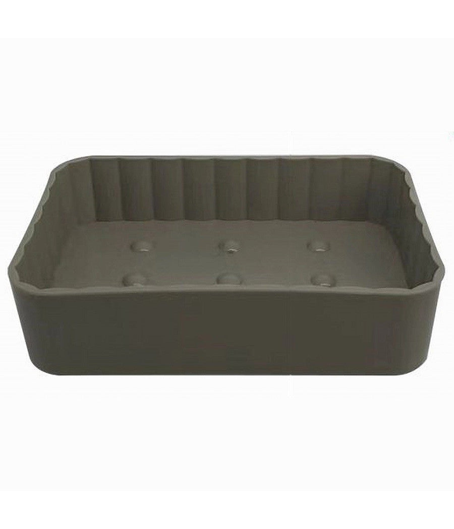 Portasapone Saponetta Da Bagno Rettangolare Beige Rigato Accessorio Arredo 79168         