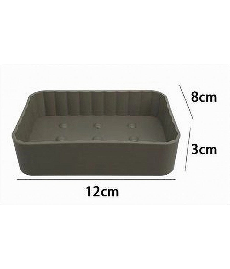 Portasapone Saponetta Da Bagno Rettangolare Beige Rigato Accessorio Arredo 79168         