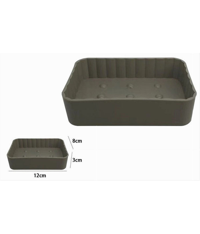 Portasapone Saponetta Da Bagno Rettangolare Beige Rigato Accessorio Arredo 79168         