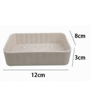 Portasapone Saponetta Da Bagno Rettangolare Bianco Rigato Accessori Arredo 79164         