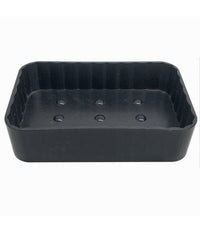 Portasapone Saponetta Da Bagno Rettangolare Grigio Scuro Rigato Accessorio 79172         