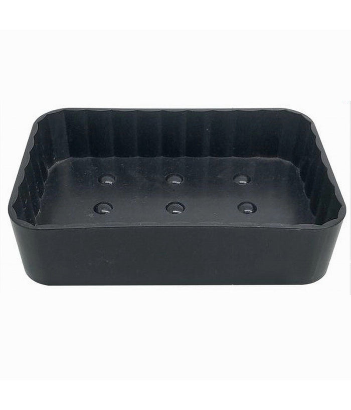 Portasapone Saponetta Da Bagno Rettangolare Grigio Scuro Rigato Accessorio 79172         