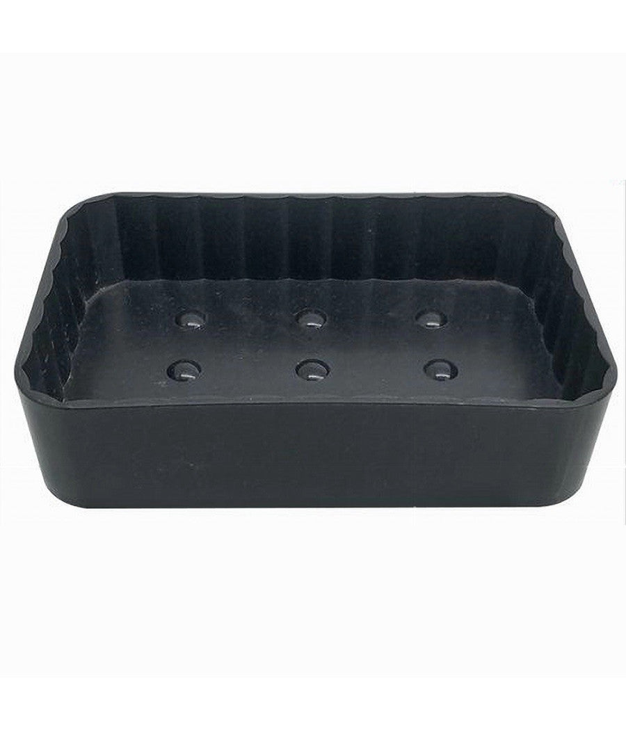 Portasapone Saponetta Da Bagno Rettangolare Grigio Scuro Rigato Accessorio 79172         