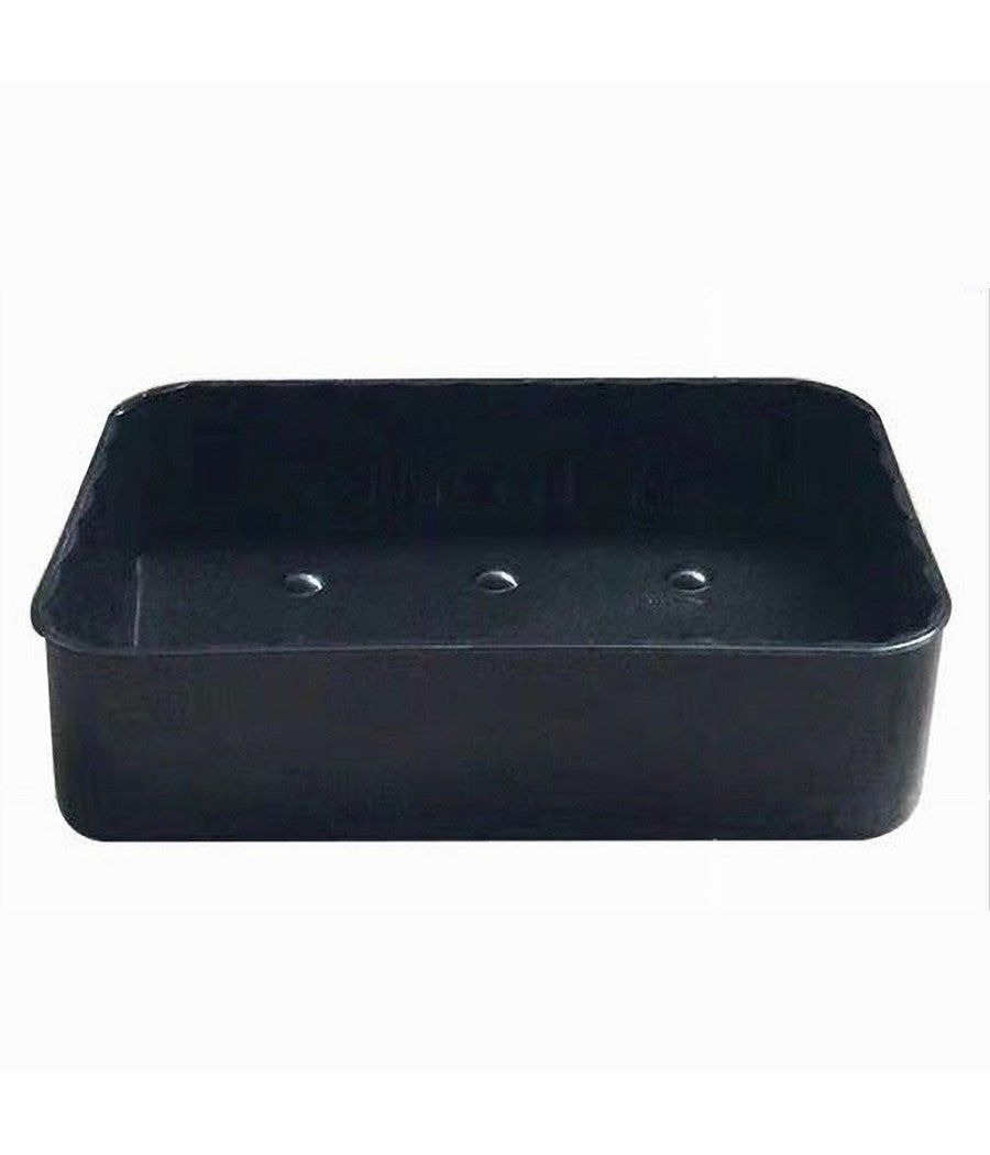 Portasapone Saponetta Da Bagno Rettangolare Nero Rigato Accessorio Arredo 79196         