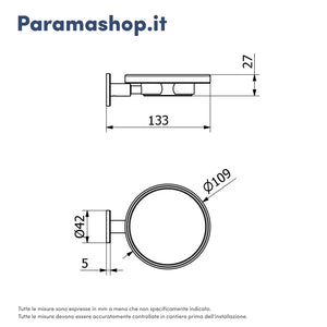 Porta sapone a muro nickel spazzolato | Satin