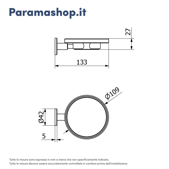 Porta sapone a muro nickel spazzolato | Satin