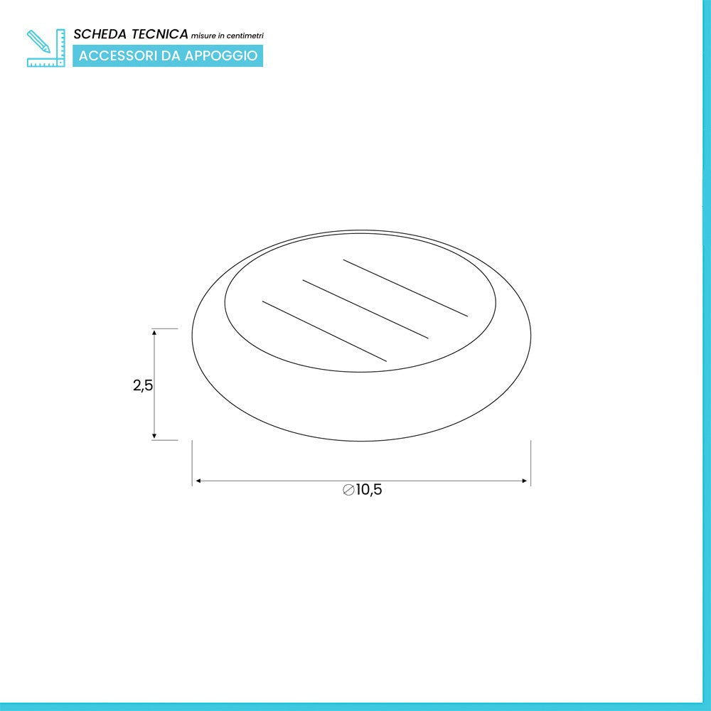 Portasapone Tondo Ceramica Tortora Da Appoggio Arredo Bagno