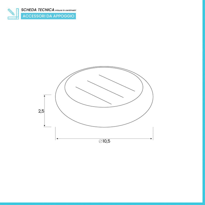 Portasapone Tondo Ceramica Tortora Da Appoggio Arredo Bagno