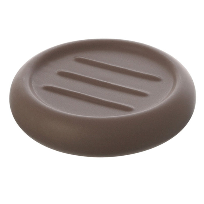 Portasapone Tondo Ceramica Tortora Da Appoggio Arredo Bagno