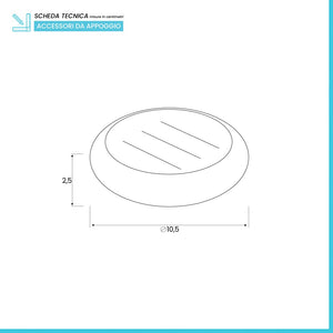 Portasaponetta tonda da appoggio in ceramica grigia