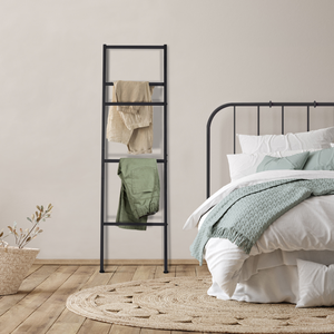 IDMarket - Portasciugamani a scala 5 livelli DALLAS metallo nero design industriale