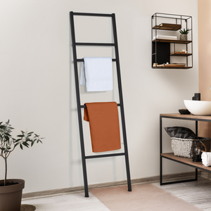 IDMarket - Portasciugamani a scala 5 livelli DALLAS metallo nero design industriale