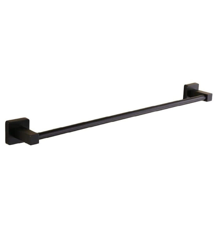 Portasciugamani In Acciaio Inox Singolo Nero Da 40 Cm Per Bagno Design Moderno         