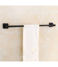 Portasciugamani In Acciaio Inox Singolo Nero Da 60 Cm Per Bagno Design Moderno         