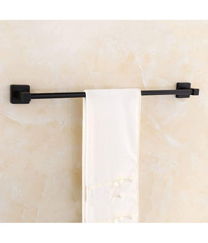 Portasciugamani In Acciaio Inox Singolo Nero Da 60 Cm Per Bagno Design Moderno         