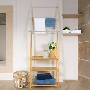 IDMarket - Portasciugamani LANA in bambù 3 ripiani