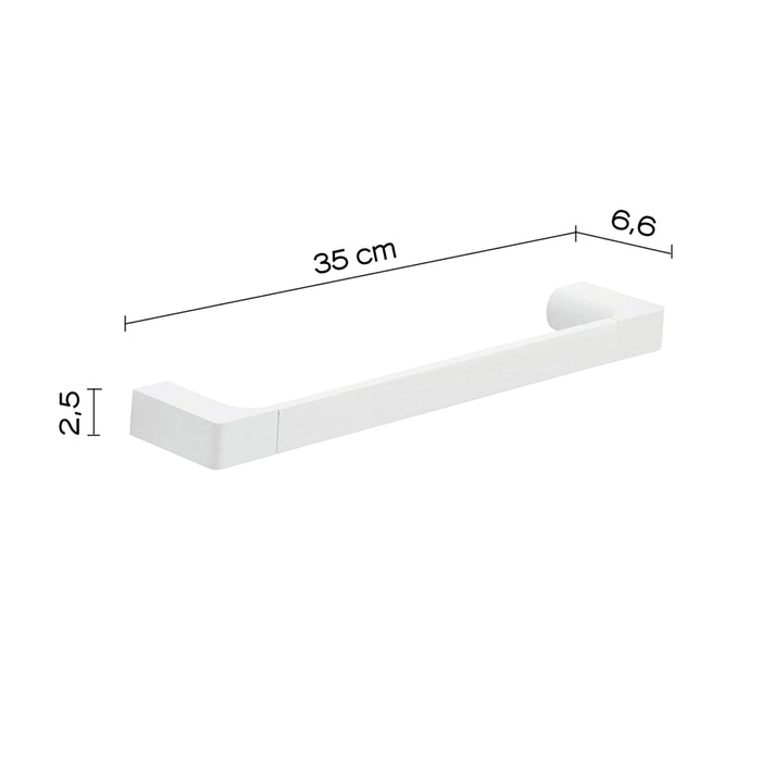 Portasalviette a muro 35 cm Gedy in ottone bianco | Pirenei