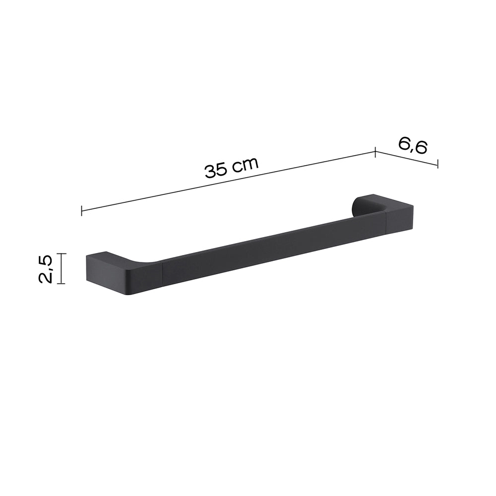 Portasalviette a muro 35 cm Gedy in ottone nero opaco | Pirenei