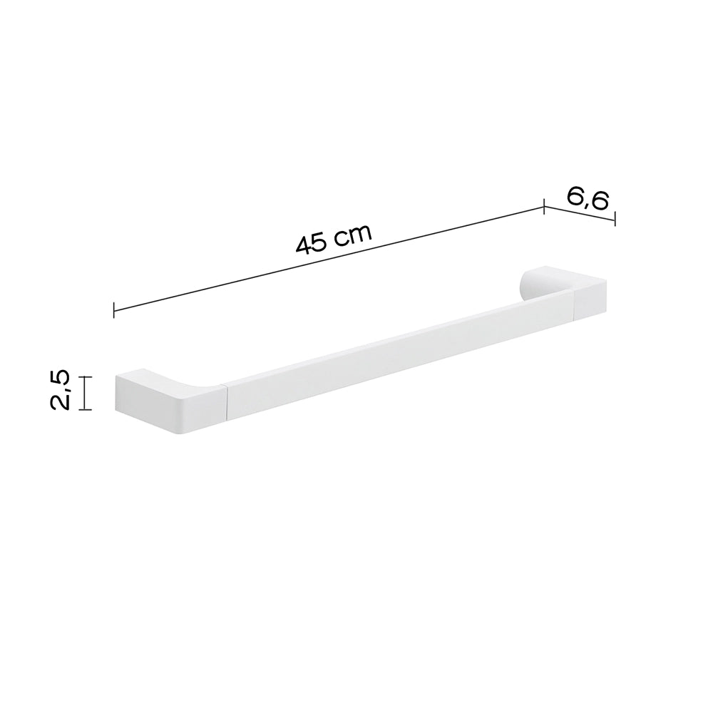 Portasalviette a muro 45 cm Gedy in ottone bianco | Pirenei