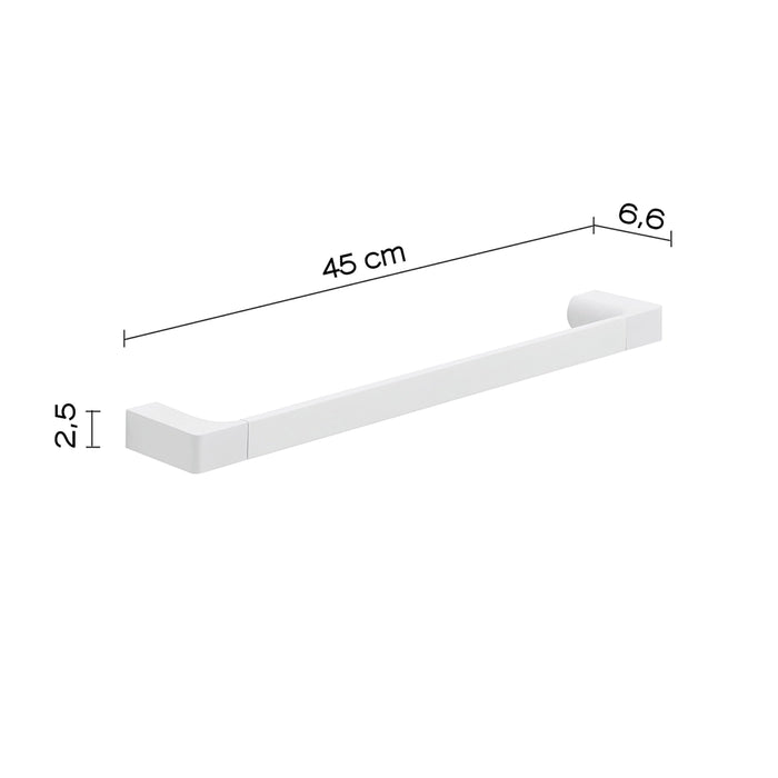 Portasalviette a muro 45 cm Gedy in ottone bianco | Pirenei