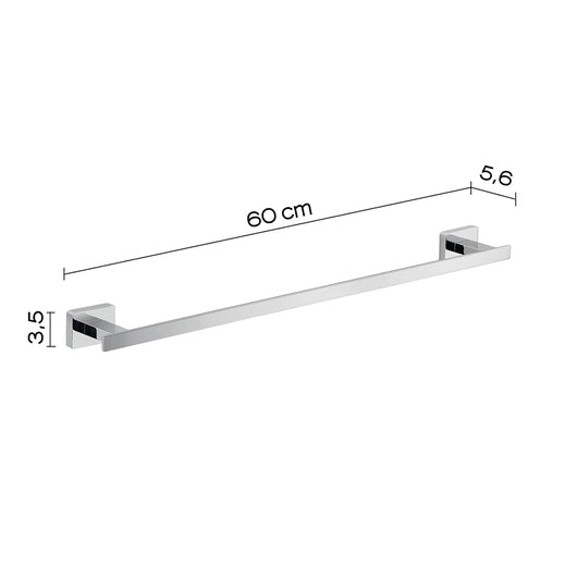 Portasalviette a muro 60 cm Gedy in acciaio cromato | Atena