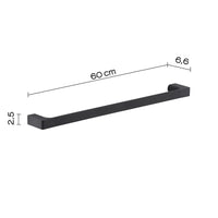 Portasalviette a muro 60 cm Gedy in ottone nero opaco | Pirenei