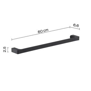 Portasalviette a muro 60 cm Gedy in ottone nero opaco | Pirenei