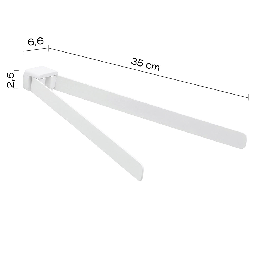Portasalviette a snodo a muro 36 cm Gedy in ottone bianco | Pirenei