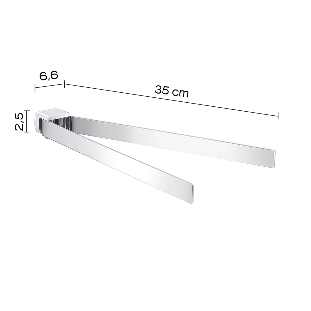 Portasalviette a snodo a muro 36 cm Gedy in ottone cromato | Pirenei